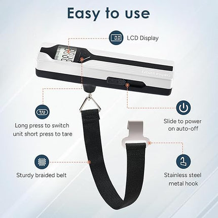 Battery-Free Luggage Scale, Travel Essentials, Portable Handheld Suitcase Weight Scale for for Travel Accessories, 110lbs/50kg