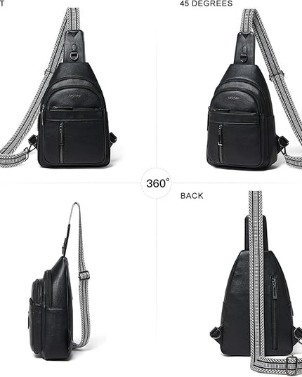 7L Sling Bag For Women Men Backpack Fanny Pack Crossbody Chest Travel Shoulder Belt Bags Purse Handbag PU Leather