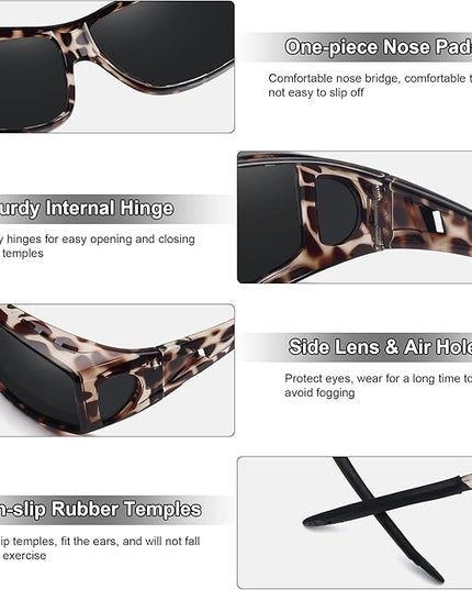 MEETSUN Fit Over Glasses Sunglasses for Men Women,Wrap Around Sunglasses Polarized UV400 Protection