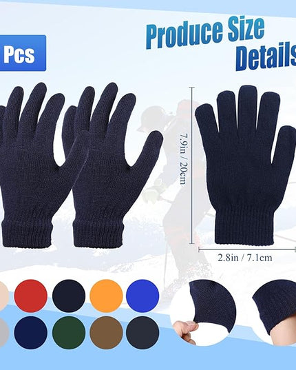 Hillban Winter Beanie Hat Gloves Set with Warm Socks Bulk, Homeless Knitted Beanie Cap Thick Thermal Winter Gloves Socks Pack