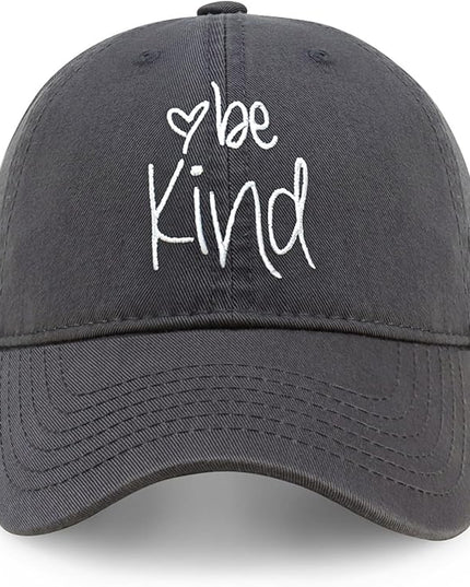 CHOK.LIDS Be Kind Trendy Womens Baseball Cap Unisex Fashion Cotton Polo Style Fun Inspirational Saying Seasonal Headwear