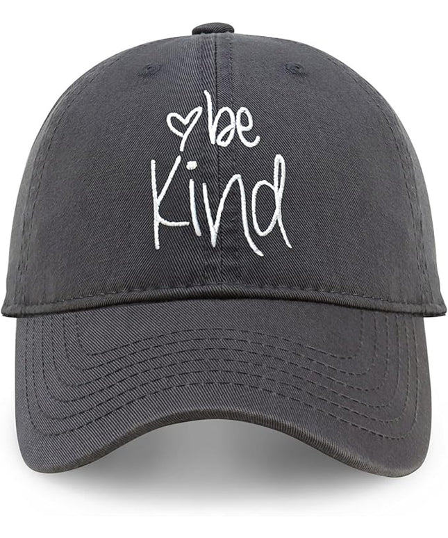 CHOK.LIDS Be Kind Trendy Womens Baseball Cap Unisex Fashion Cotton Polo Style Fun Inspirational Saying Seasonal Headwear