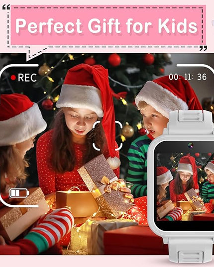 Phyulls Kids Smart Watch Gift for Girls Age 4-12, Smart Watch for Kids with 39 Games HD Touch Screen Watches Camera Video Music Pedometer Flashlight Educational Toys Birthday Gifts for Girls