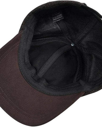 BOTVELA Wool Baseball Cap for Men Adjustable Unstructured Tweed Hat