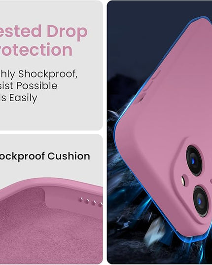 FireNova Designed for iPhone 15 Case, Silicone Upgraded [Camera Protection] Phone Case with [2 Screen Protectors], Soft Anti-Scratch Microfiber Lining Inside, 6.1 inch, Lilac Purple