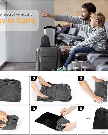 Maliton Inflatable Travel Foot Rest Pillow, Airplane Bed for Kids, Car Foot Leg Rest Pillow, Adjustable Height for Airplane, Car, Train, Home, Office(Dark Grey, 1 Pack)