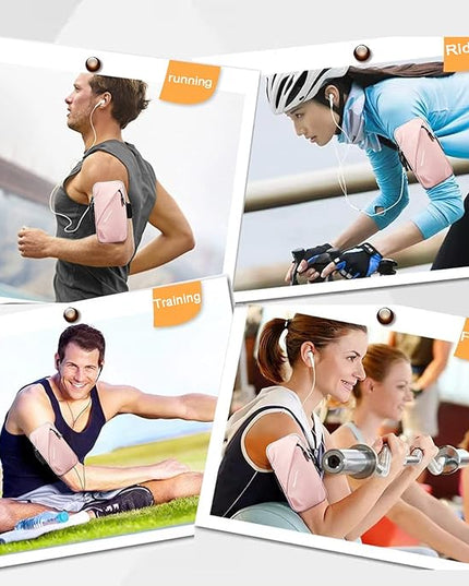 Phone Holder, Small Crossbody Shoulder Holsters Bag with Arm Band, Fits iPhone and Android, Use for Running, Walking, Hiking & Biking (6.7 Inches, Pink)