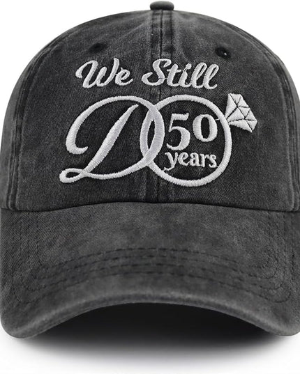 Kpainath We Still Do 50 Years Hat, Adjustable Washed Cotton Embroidered 50th Wedding Baseball Cap
