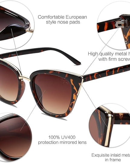 SOJOS Cat Eye Designer Sunglasses Fashion UV400 Protection Glasses SJ2052