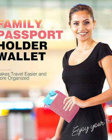 Single Passport Holder for Travel, RFID Travel Document Organizer for Women Waterproof Passport Wallet Men Portable Case for Cards, Boarding Pass, ID, Money, Tickets with Zipper