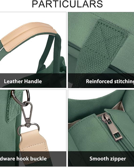 Canvas Tote Bag for Women Crossbody Work Purse with Pockets Top Handle Handbag Satchel Bags for Travel Nurse Teacher