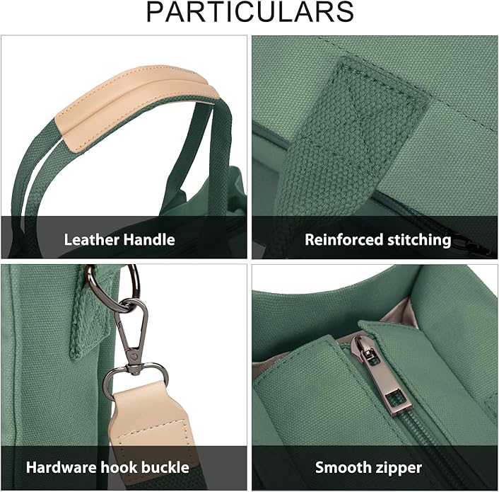 Canvas Tote Bag for Women Crossbody Work Purse with Pockets Top Handle Handbag Satchel Bags for Travel Nurse Teacher