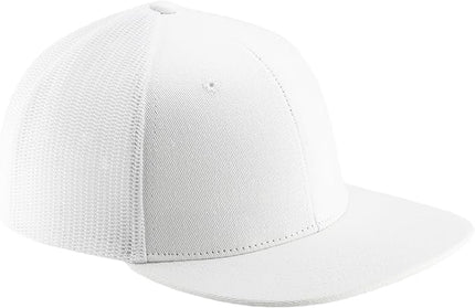 Flat Bill Snapback Mesh Hats | Fits OSFM & XXL Big Head | Blank Solid Color Adjustable Trucker Hat for Men