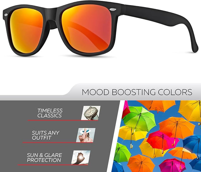 Retro Rewind Polarized Sunglasses for Men and Women - UV Protection Classic Sun Glasses