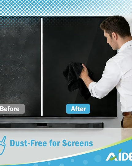 AIDEA Microfiber Cleaning Cloth Black 50PK, Microfiber Towels for Cars, Premium Car Cloths, Dusting Cloth Lint Free Cleaning Rags for SUVs, House, Kitchen, Window, Workshops,11.5×11.5"