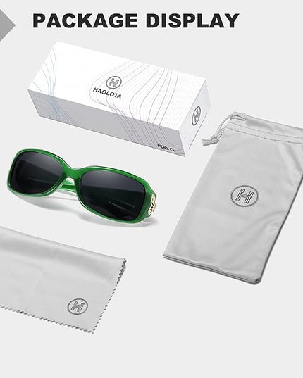 HAOLOTA Women's Polarized Sunglasses - Fashionable Wraparound Butterfly Design with UV400 Protection