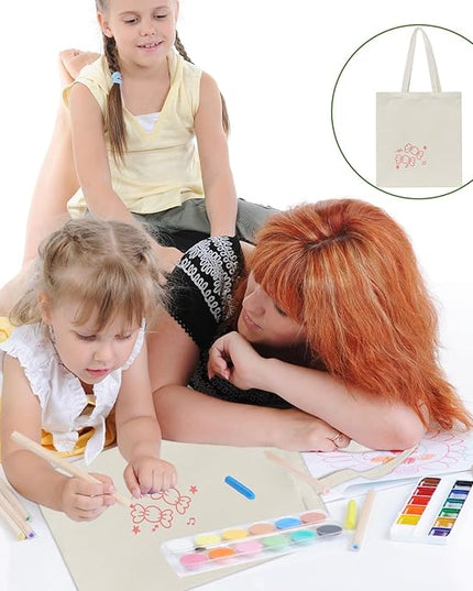 6 I 12 I 24 I 48 Pack Canvas Tote Bags,Reusable Blank Canvas for Shopping Bags,Grocery Bags,DIY Gift Bags