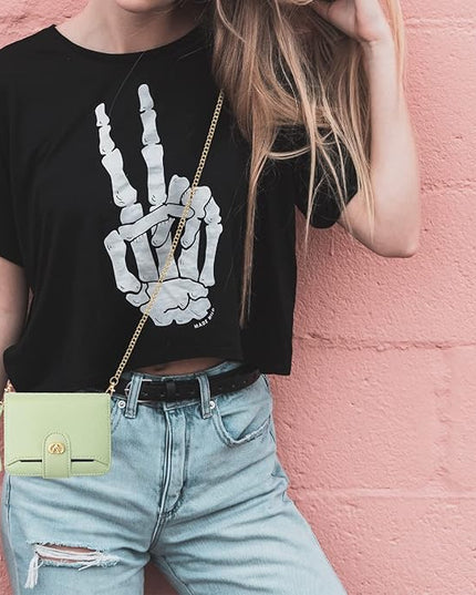 Multi-Purpose Wallet High Capacity Card Holder Zipper Coin Purse with Wristlet Bracelet Keychain Silicone Beaded Bangle Key Ring