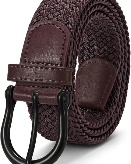 JASGOOD Women Elastic Braided Woven Belt Stretch Canvas Casual Belt 1.4'' for Golf Jeans Pants