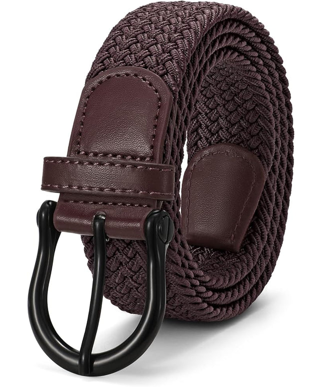 JASGOOD Women Elastic Braided Woven Belt Stretch Canvas Casual Belt 1.4'' for Golf Jeans Pants