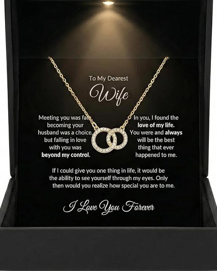 Evername To My Wife, Beautiful Necklace with an Emotional Message Card in a Luxury LED Jewelry Box. Great Birthday, Anniversary, Valentines Day Gift