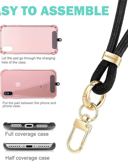 Phone Lanyard for Cellphone Case, Phone Wrist Strap for Case, With Lip Balm Holder Keychain Cap