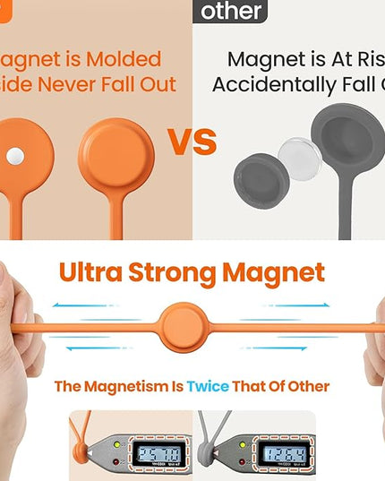 Tounee Reusable Silicone Magnetic Cable Ties - 2 Sizes Combo (4pcs 2.56'' + 20pcs 7.16'') - Multi-Purpose for Cable Bundling, Organizing, Bookmarks & Fridge Magnets - Assorted Colors, Pack of 24