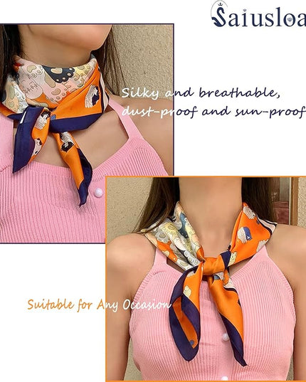 Neck Scarf For Womens Silky Head Scarves Hair Bandanas Square Scarf Fashion Accessories lightweight