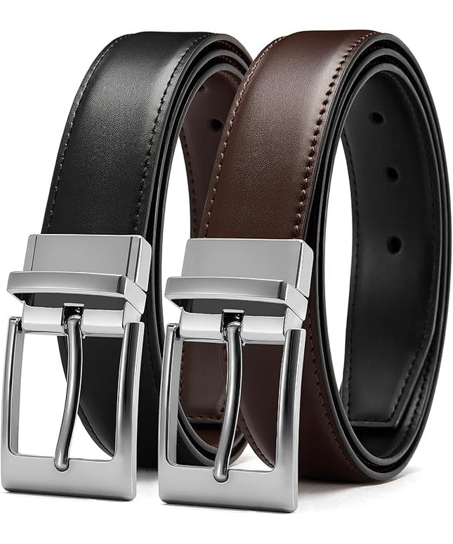 CHAOREN Reversible Belt Men 1 Piece - 1.25" Leather Dress Belt - Trim to Fit for Elegant Style