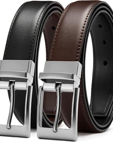 CHAOREN Reversible Belt Men 1 Piece - 1.25" Leather Dress Belt - Trim to Fit for Elegant Style