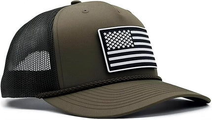 Old Glory PVC Curved 5 Panel Rope Hat, Adjustable Snapback Baseball Cap, Perfect for Outdoor Sports