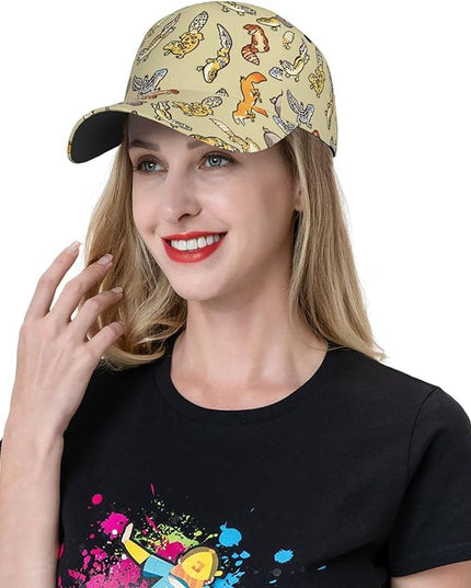 ACTYDER Cartoon Cute Leopard Gecko Sunscreen Baseball Cap Women & Men, Sport Adjustable Baseball Hat, Sun Cap, Trucker Hat