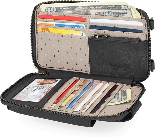 Timberland Women's RFID Leather Phone Crossbody Wallet Bag
