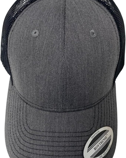 Classic Solid Dark Gray Mesh Trucker Hat - Adjustable Snapback Cap for Men & Women - Casual & Sporty Style