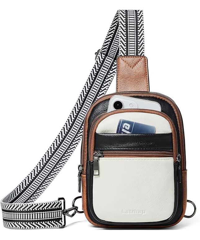 Sling Bag For Women Faux Leather Small Casual Daypack Backpack Fanny Pack Crossbody Chest Bags Purse