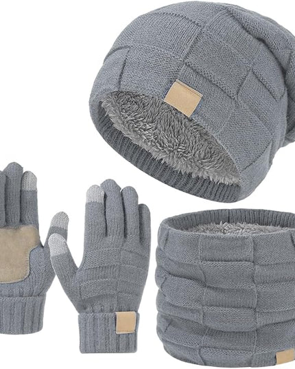 Beanie for Men and Women, Cuffed Knitted Fleece Lined Soft Warm Running Cycling Ski Hats Stocking Beanies Skull Cap