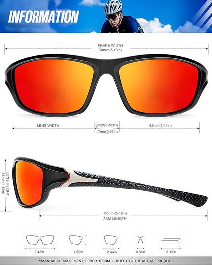 KALIYADI 4 Pack Polarized Sunglasses-Men Sports Sun-glasses: Mens Sunglasses UV Protection for Fishing Driving Cycling