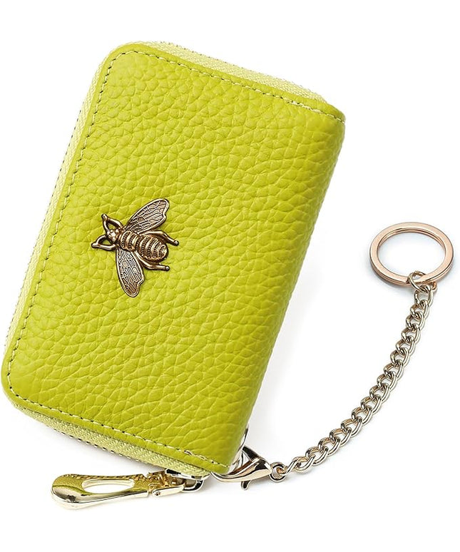 imeetu RFID Credit Card Holder, Small Leather Zipper Card Case Wallet for Women