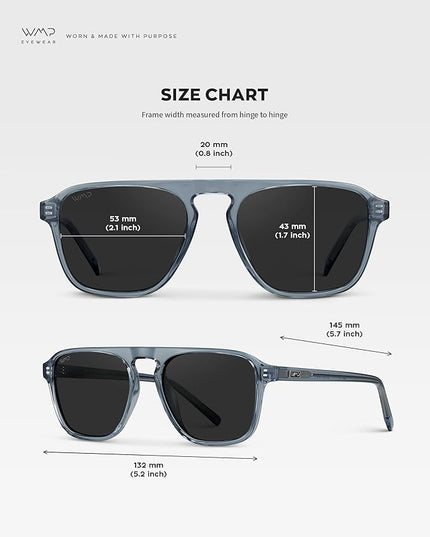 WearMe Pro Polarized Modern Aviator One-Bridge Square Mens Sunglasses