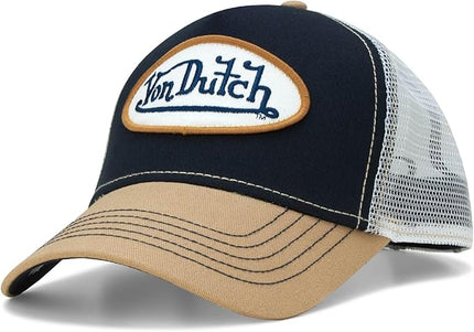 Von Dutch Unisex Trucker Hat - Curved Bill Mesh Back Retro Classic Adjustable Snapback Baseball Cap for Men and Women