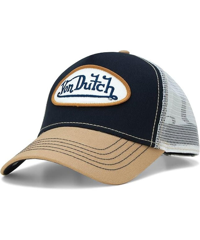 Von Dutch Unisex Trucker Hat - Curved Bill Mesh Back Retro Classic Adjustable Snapback Baseball Cap for Men and Women