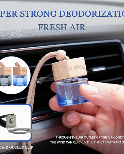 2 Pack Car Air Freshener Essential Oil Diffuser, Luxurious Midnight Blue & Winter Ocean Fragrance, Long-Lasting Automotive Air Fresheners, for Friends’ Birthdays and New Year