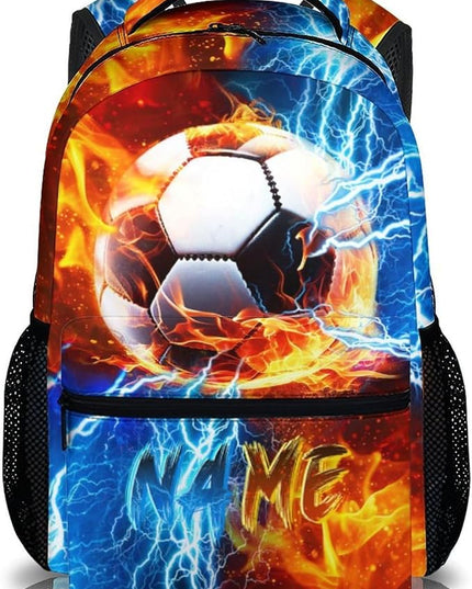 Custom Backpack for Kids Boys Soccer Bookbag for School Elementary Middle Primary, Lightweight Back to School Supplies