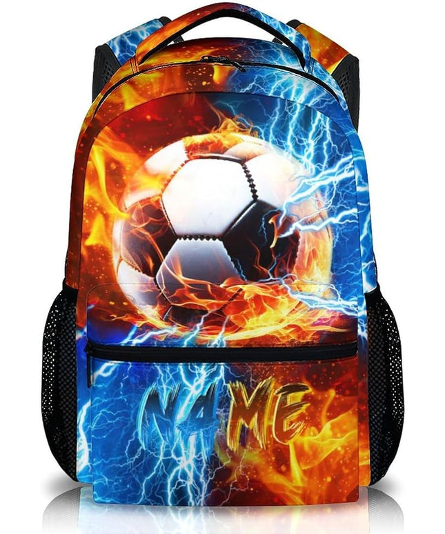 Custom Backpack for Kids Boys Soccer Bookbag for School Elementary Middle Primary, Lightweight Back to School Supplies