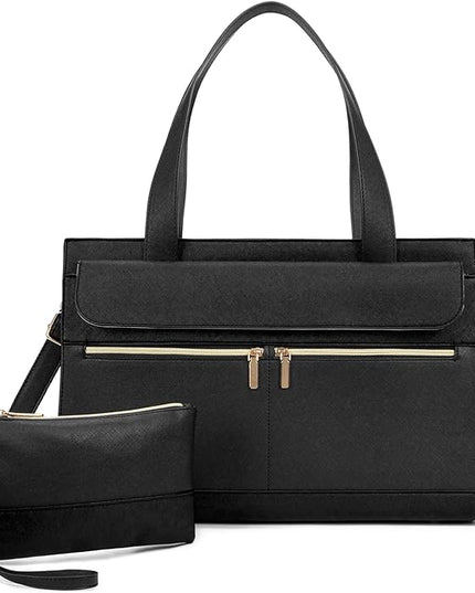 Laptop Bag for Women 15.6 Inch, Professional Tote Briefcase Purse, Eco-friendly Leather Teacher Bag Work Bag for Business