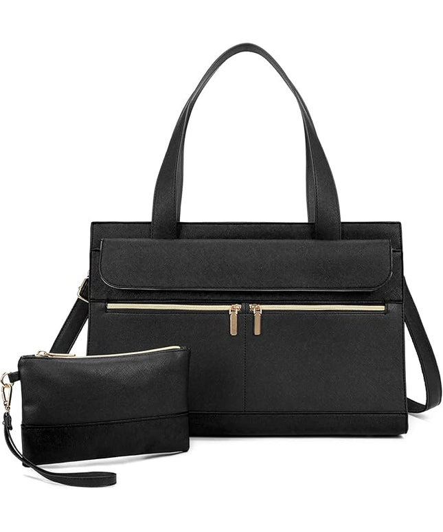 Laptop Bag for Women 15.6 Inch, Professional Tote Briefcase Purse, Eco-friendly Leather Teacher Bag Work Bag for Business