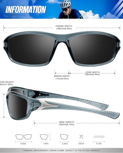 KALIYADI 4 Pack Polarized Sunglasses-Men Sports Sun-glasses: Mens Sunglasses UV Protection for Fishing Driving Cycling