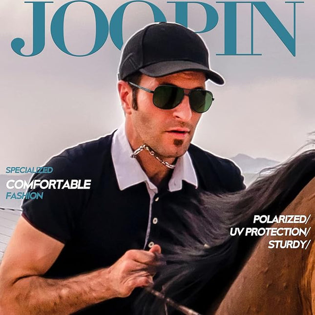 Joopin Polarized Metal Aviation Sunglasses Men, Classic Military Sun Glasses Women, Rectangle Shades UV400 Protection Costume