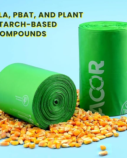 3 Gallon Compostable Trash Bags, Compost Bags for Countertop Bin, 200 Count (Pack of 2) BPI Certified and Meet The ASTM D6400 Standard