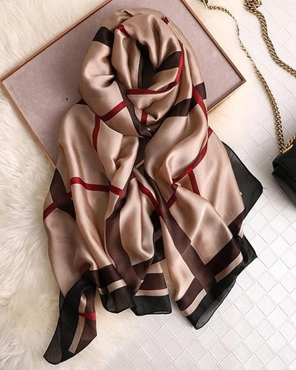 Fashion Scarves Scarf 100% Silk Feeling Scarf Silk Like Scarves Long Lightweight Sunscreen Shawls for Women